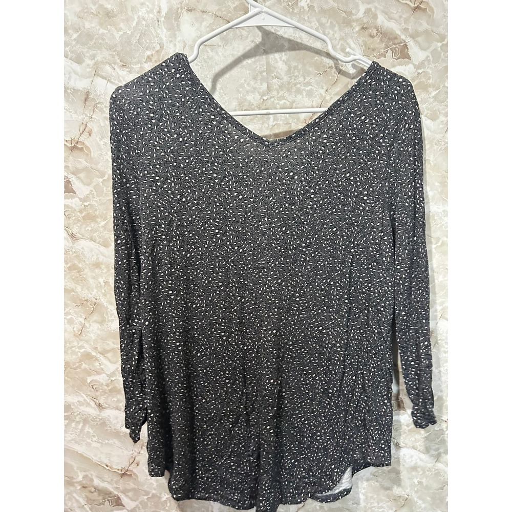Maurices Floral Print Tie Neck 3/4 Sleeve Blouse Top Medium - Picture 4 of 7